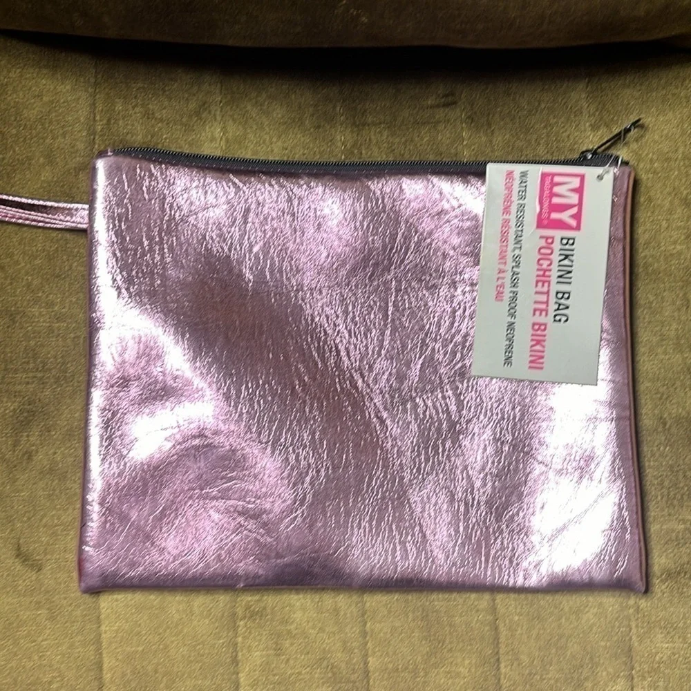 My Tagalong water resistant pink metallic bikini bag NWT - Picture 4 of 6